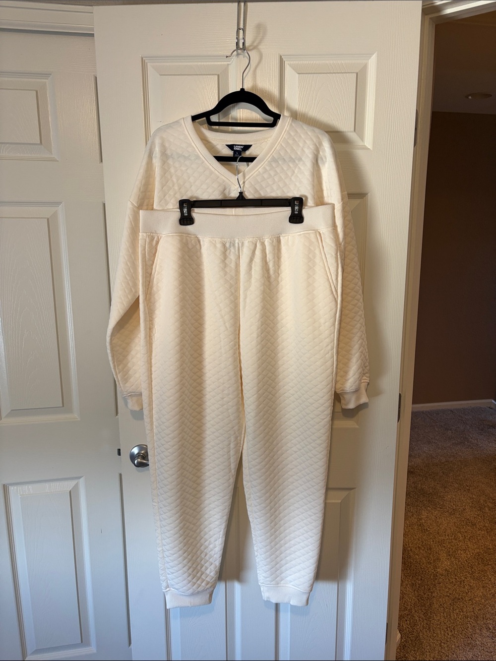 Quilted Cream Women's Jogger Set